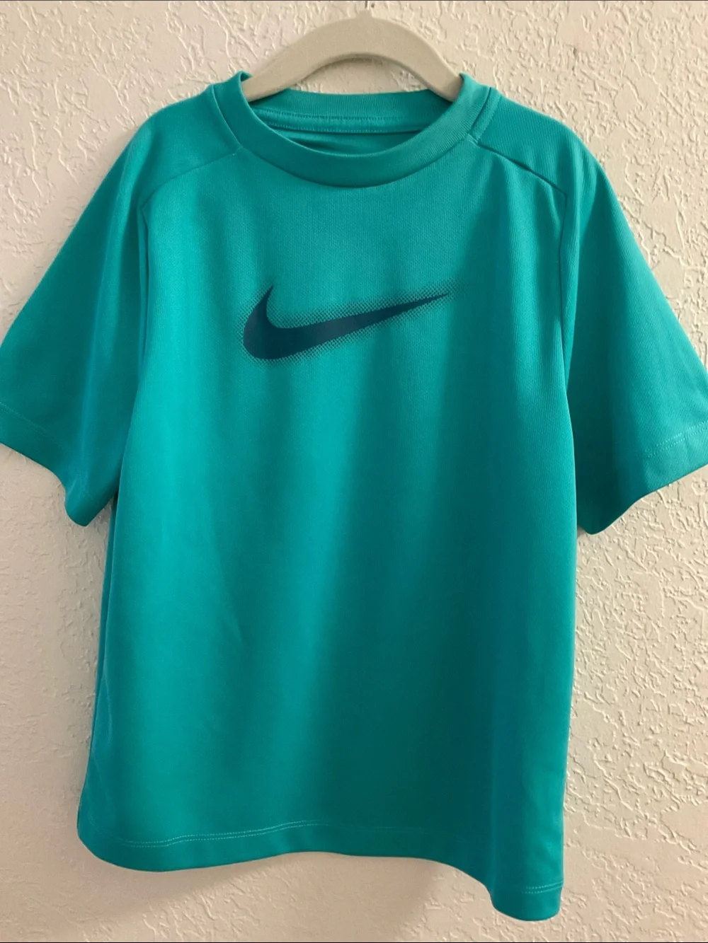 NIKE - TEE - Dri-Fit - Teal Green/Black Nike Logo Boy’s Size S - Short Sleeve